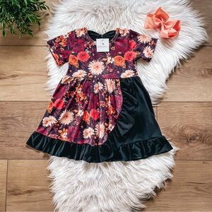 Wellie Kate Girls Garden Floral Dress Size 5-6T